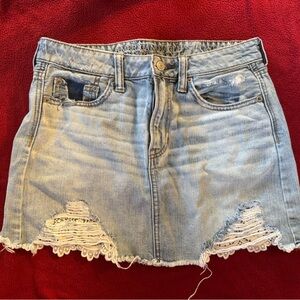 Denim Distressed Women's Skirt